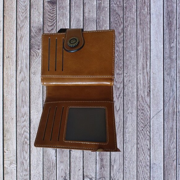 Charm Infinite Women's Brown Snap Closure Bi-Fold Wallet Classic Neutral - Picture 3 of 6